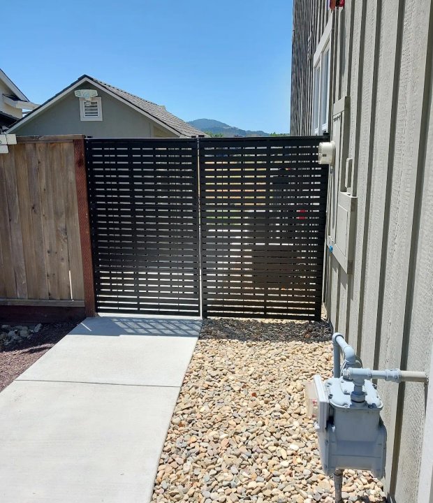 Side yard concrete walkway and landscaping project in Cloverdale CA